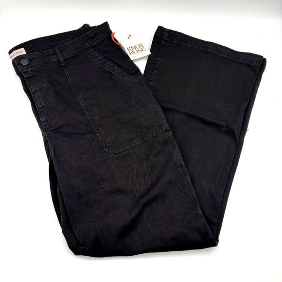 Women's Plus Size 18 High-Rise Anywhere Flare Jeans - Knox Rose Black Denim - Picture 4 of 7
